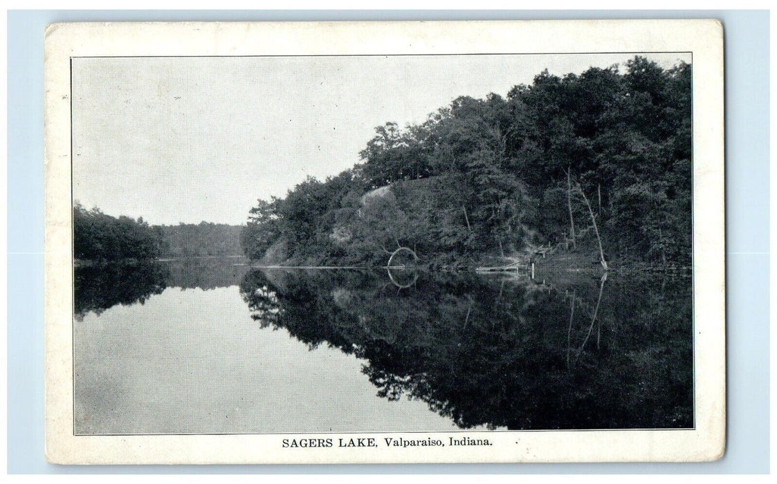 1910 A View Of Sagers Lake Valparaiso Indiana IN Posted Antique Postcard