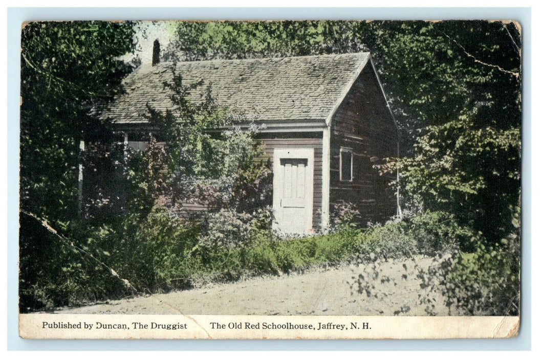1912 The Old Red Schoolhouse, Jaffrey, New Hampshire NH Antique Postcard