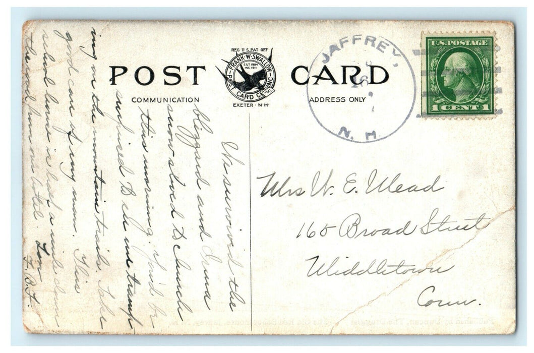 1912 The Old Red Schoolhouse, Jaffrey, New Hampshire NH Antique Postcard