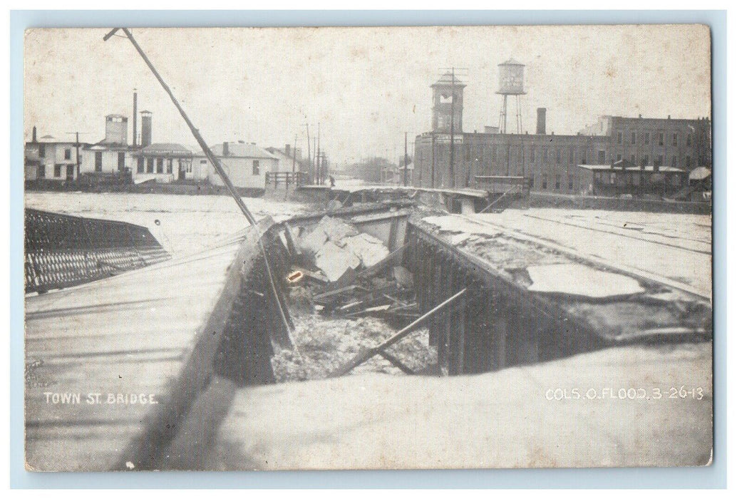 c1910's Flood Town Street Bridge Columbus Ohio OH Unposted Antique Postcard