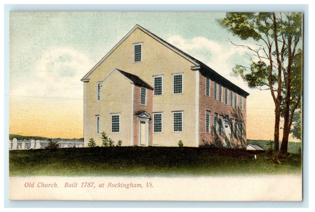 c1905 Old Church at Rockingham, Vermont VT Antique Unposted Postcard