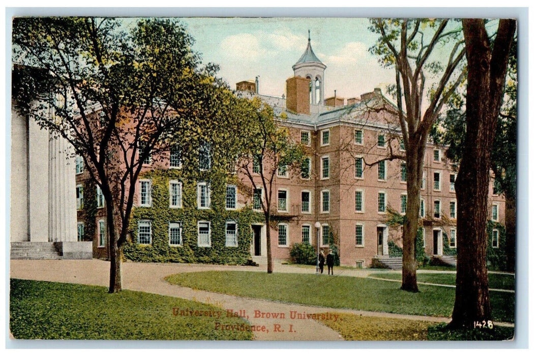 c1910's University Hall Brown University Providence Rhode Island RI Postcard
