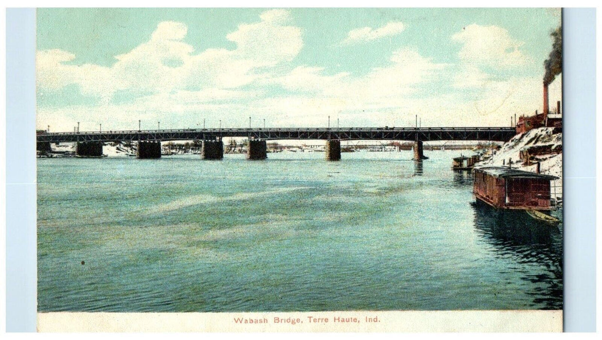 c1910's Wabash Bridge Terre Haute Indiana IN Unposted Antique Postcard