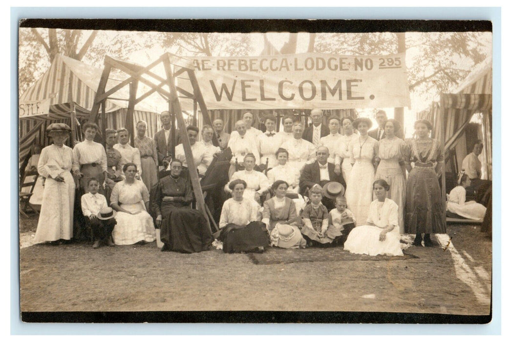 c1910 Fae Rebekah Lodge No. 295 Pana Illinois IL IOOF RPPC Photo Postcard