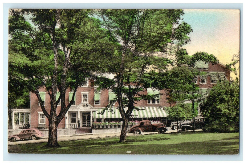 1938 Middlebury Inn Hotel Building Vermont VT Vintage Handcolored Postcard