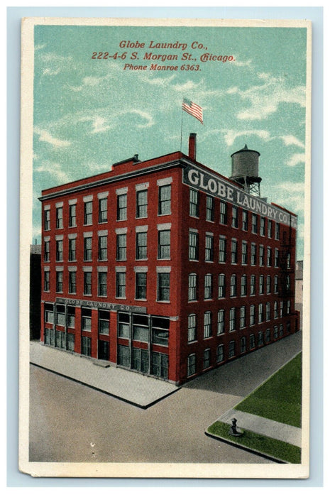 1914 Globe Laundry Co Morgan Street Chicago Illinois IL Postcard