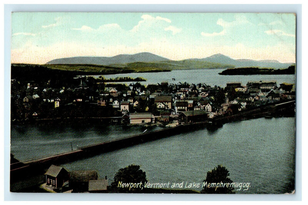 1914 Vermont and Lake Memphremagog, Newport, Vermont VT Antique Posted Postcard