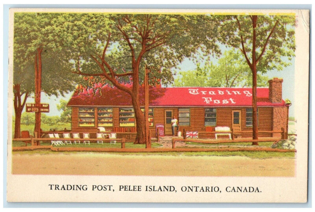 1961 Trading Post Street View Pelee Island Ontario Canada Vintage Postcard