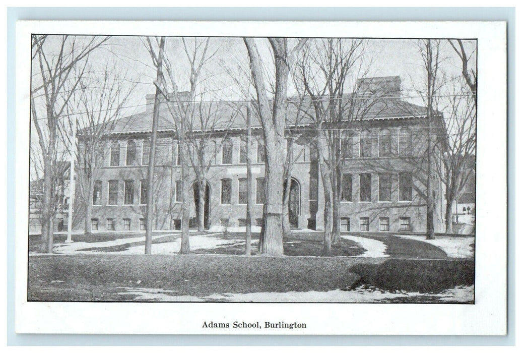 1901 Adams School, Burlington, Vermont VT Antique Unposted Postcard