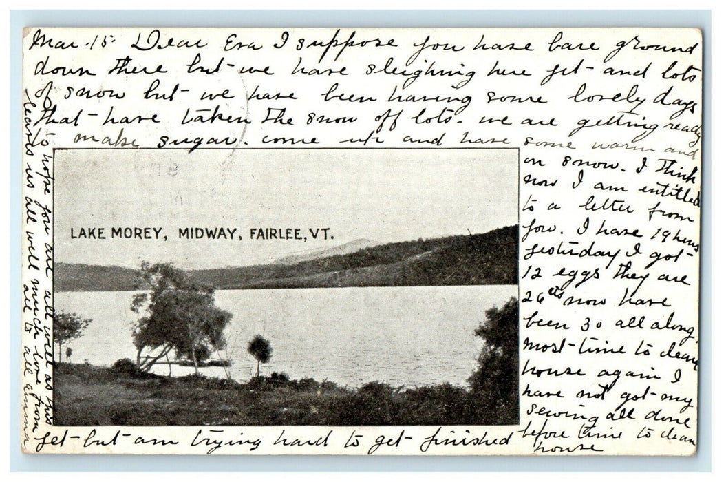 1905 Lake Morey, Midway, Fairlee Vermont VT Antique Posted Postcard
