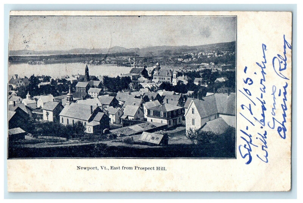 1905 East From Prospect Hill, Newport, Vermont VT Antique Posted Postcard