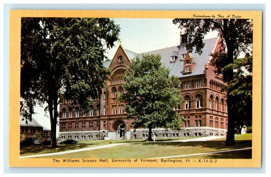 1934 The Williams Science Hall, University of Vermont VT Postcard