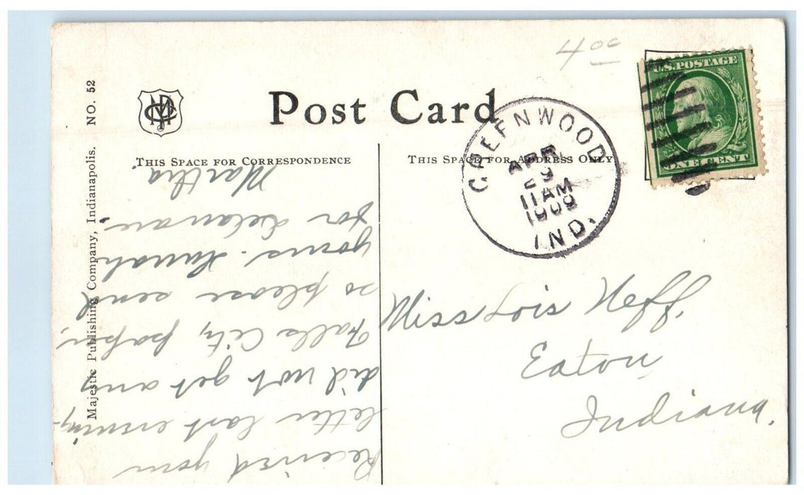 1909 Bird's Eye View Of Indianapolis Indiana IN Posted Antique Postcard