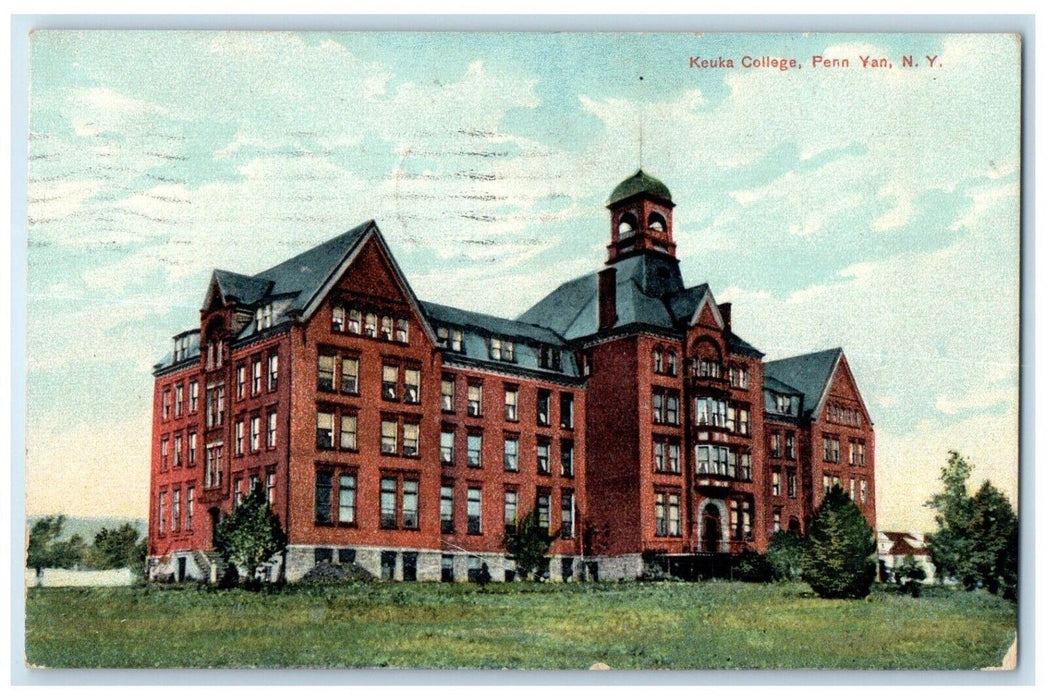 1911 Keuka College Building Campus Penn Yan New York NY Posted Antique Postcard