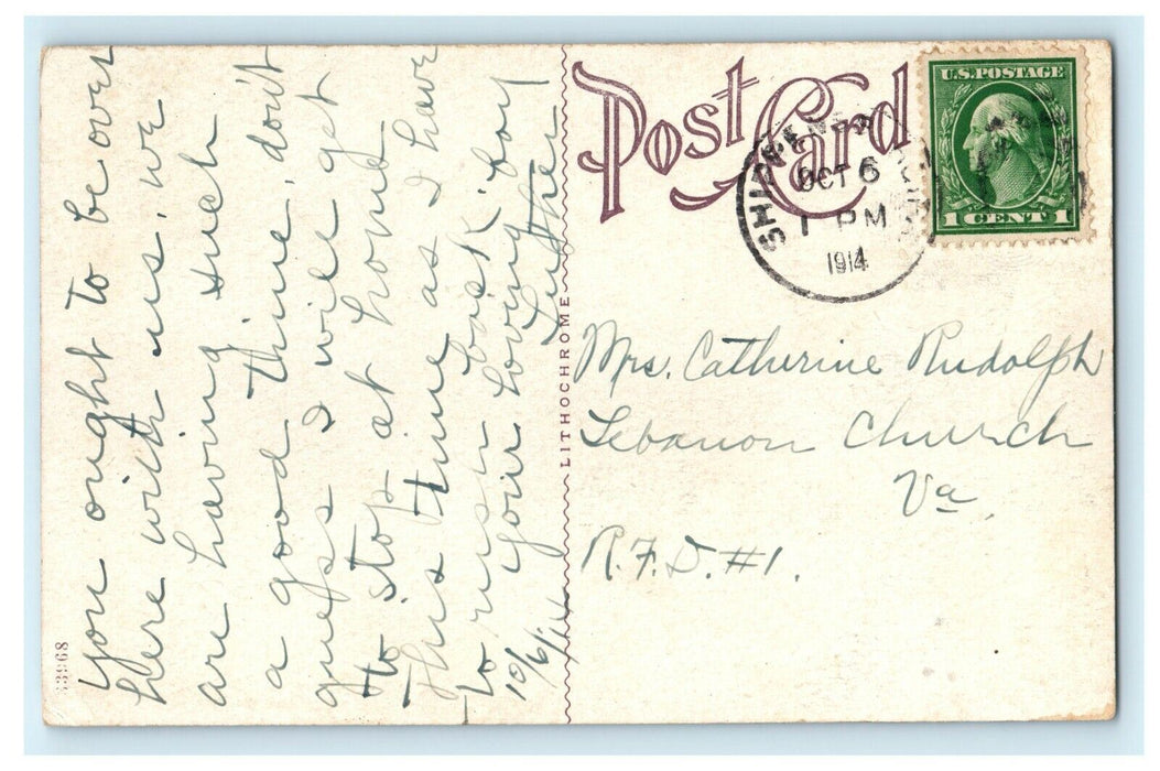 1914 Branch Bridge, Shippensburg, Pennsylvania PA Antique Postcard