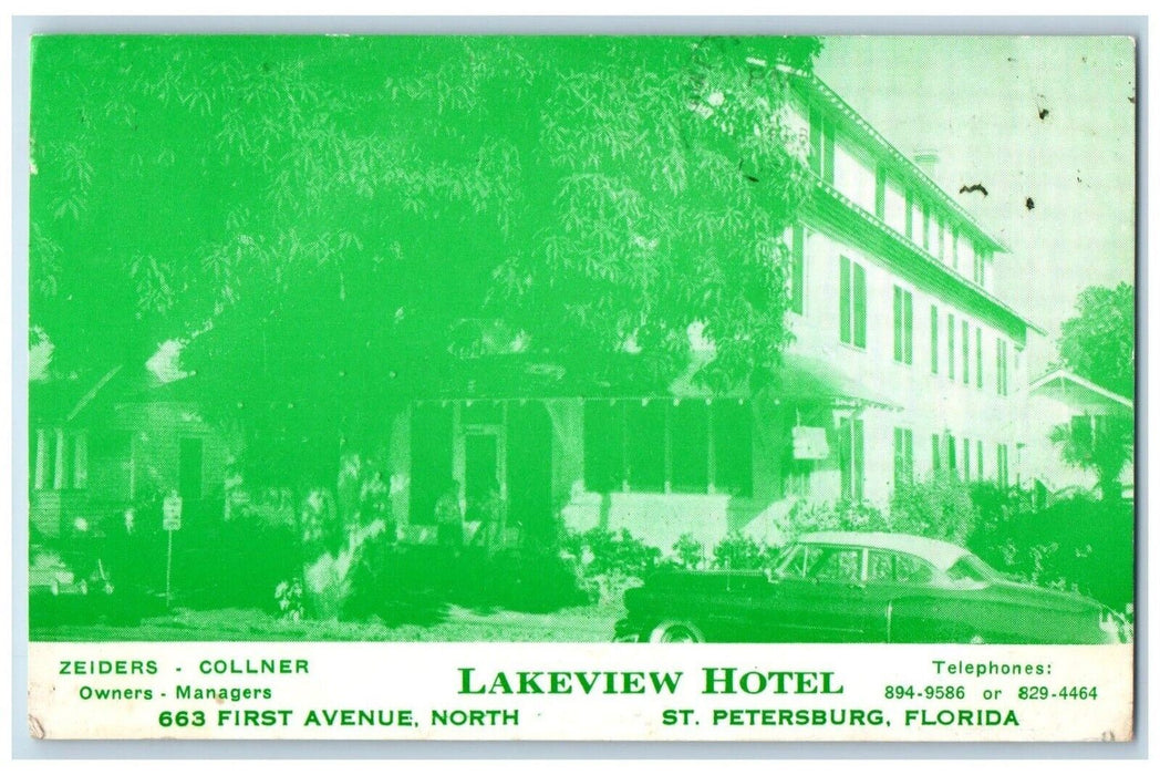 1967 Lakeview Hotel And Car Advertising St. Petersburgh Florida FL Postcard