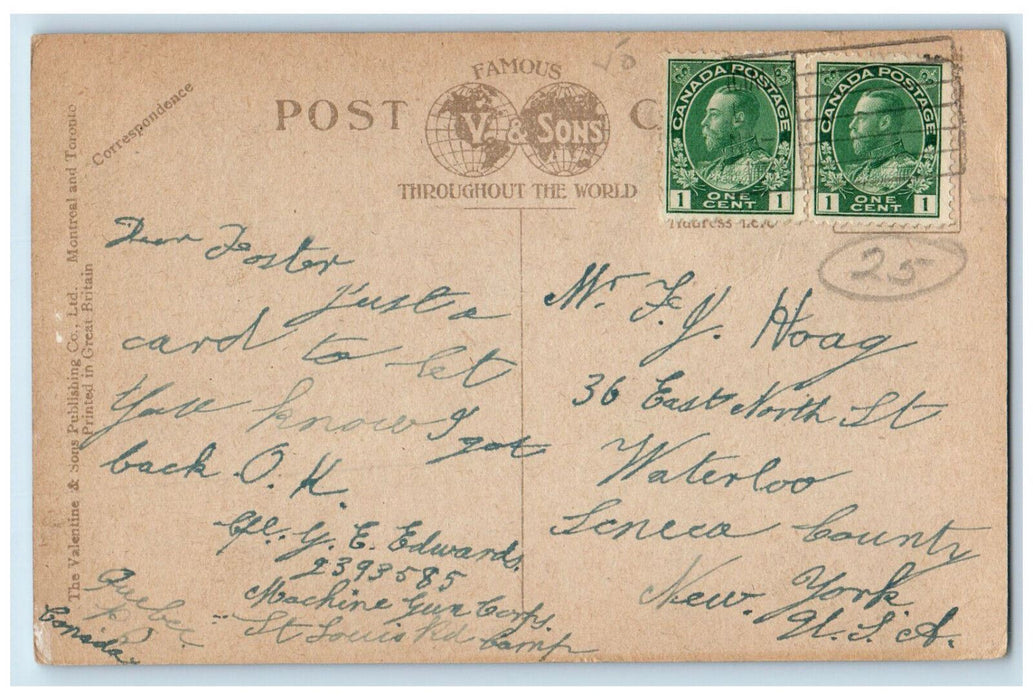 c1910 Mountain Houses at The Citadel Quebec Canada Posted Antique Postcard