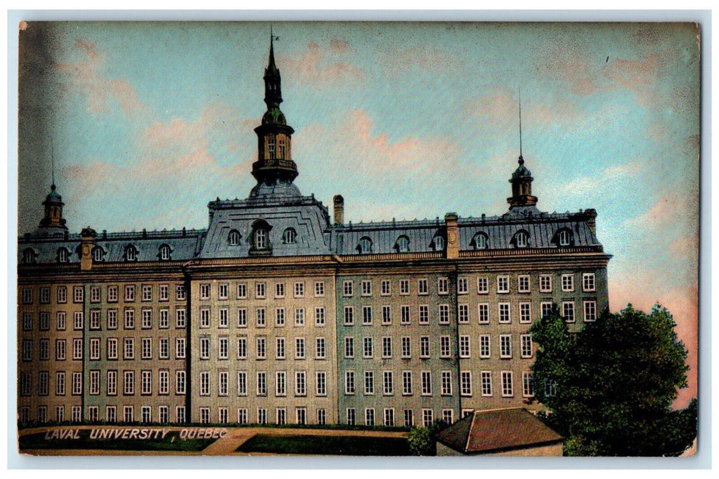 c1910 Window View Laval University Building Quebec Canada Antique Postcard