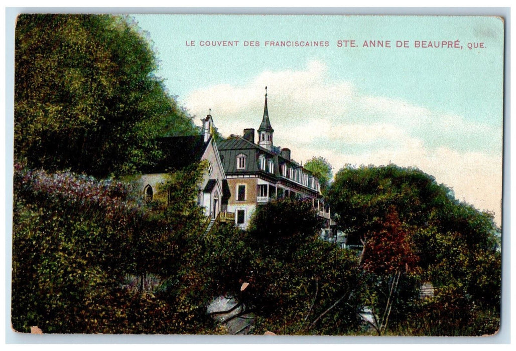 c1910 Le Couvent Des Franciscaines Ste. Anne De Beaupre Quebec Canada Postcard