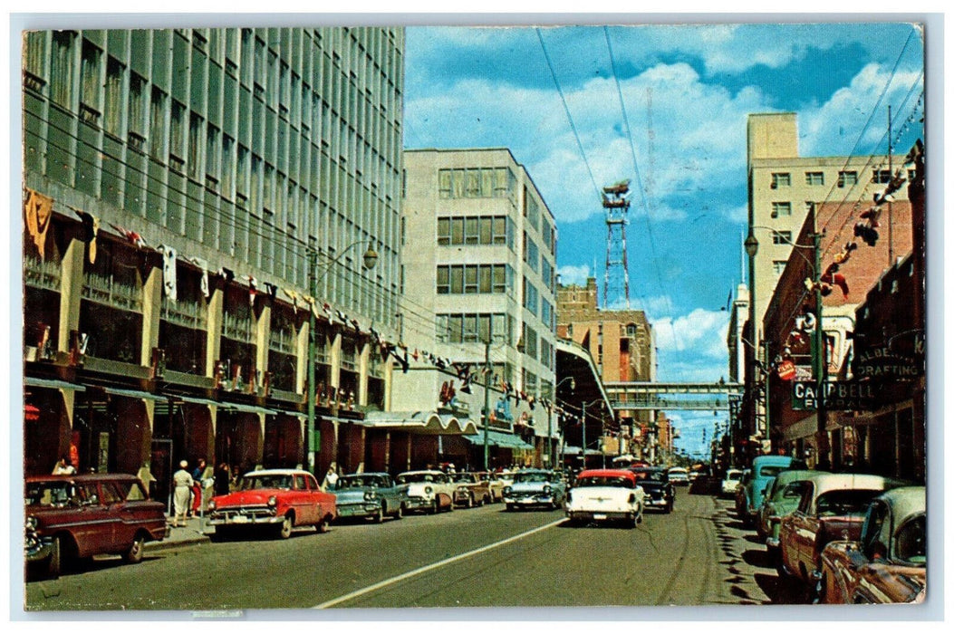 1961 Campbell Floral Drafting Seventh Avenue Calgary Alberta Canada Postcard