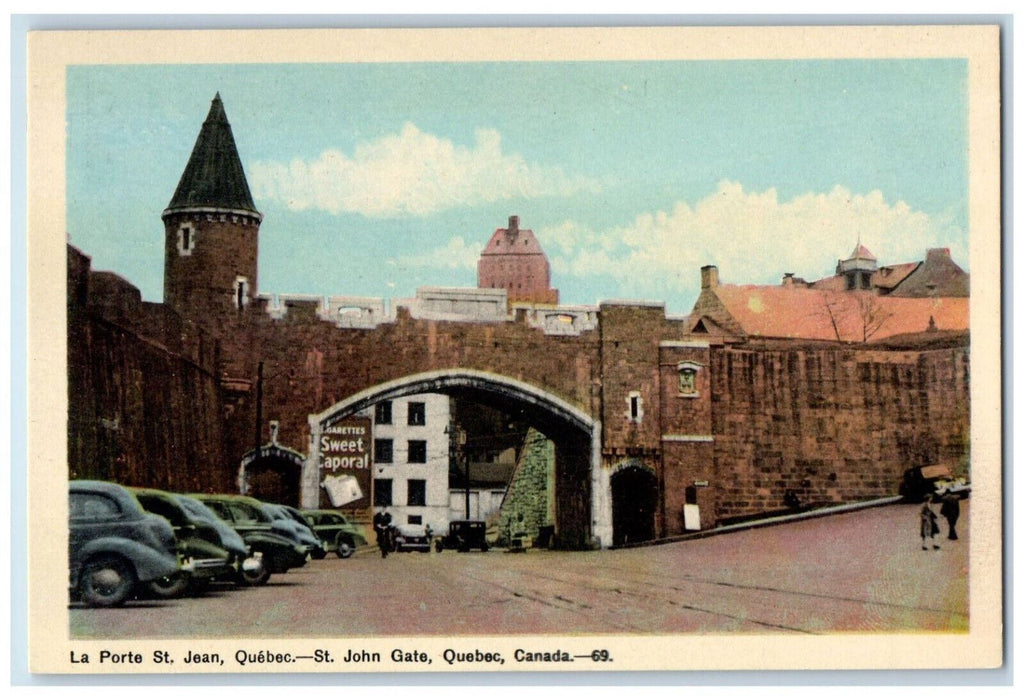 c1950's St. John Gate Quebec Canada Vintage Unposted Peco Postcard