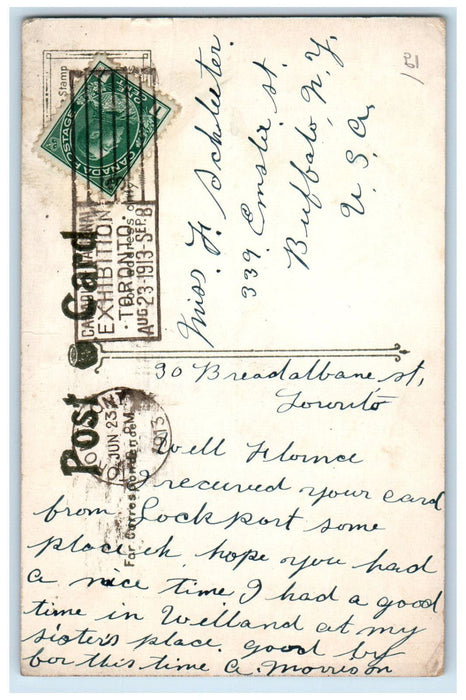 1913 Brock's Monument Queenston Heights Canada Antique Posted Postcard