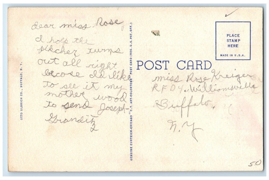 c1940 Buffalo Consistory Delaware Avenue Exterior Buffalo New York NY Postcard