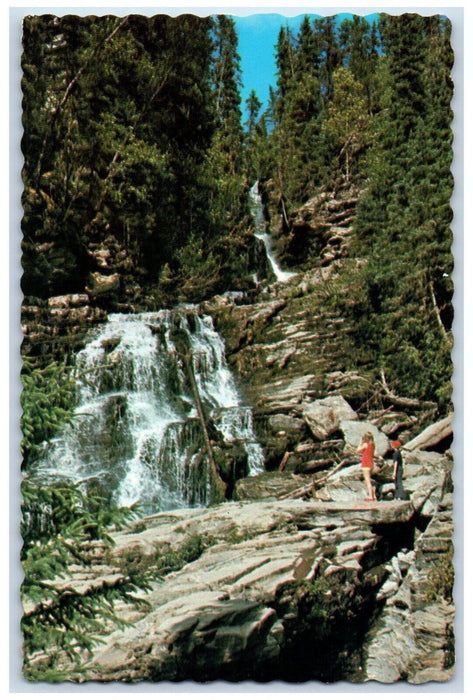 c1960's Bijoux Falls Pine Pass British Columbia Canada Vintage Posted Postcard