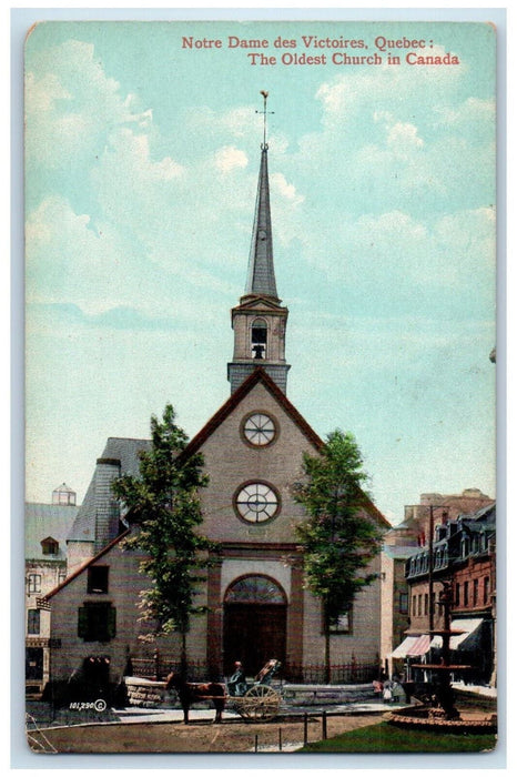 c1910 The Oldest Church Notre Dame De Victoires Quebec Canada Postcard