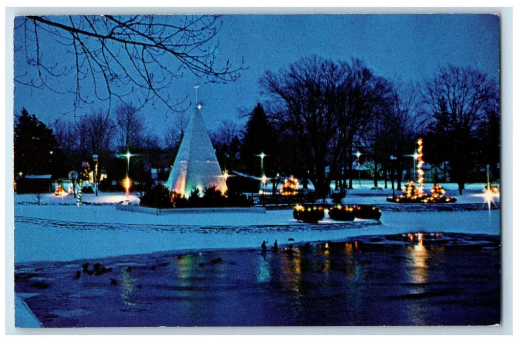 c1960's A Small Section of Annual Christmas Panorama Simcoe Canada Postcard