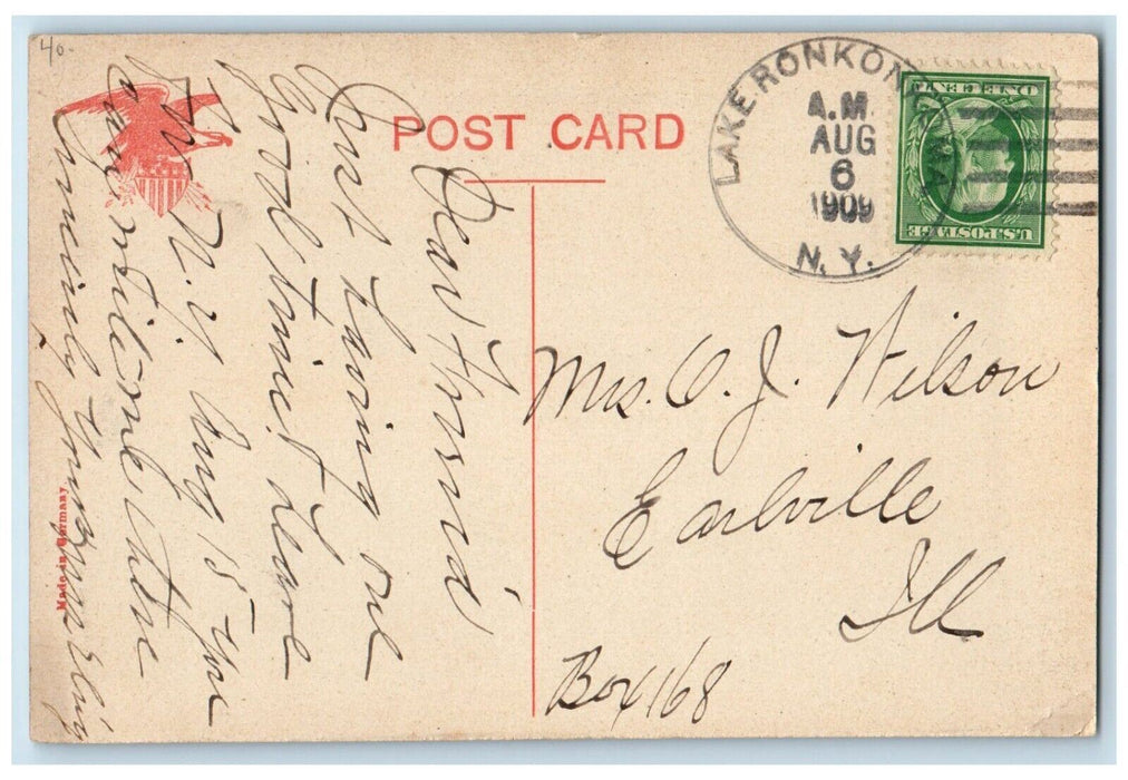 1909 Indian Hill Beach Lake Ronkonkoma Long Island New York NY Antique Postcard
