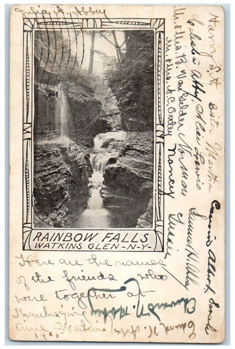1905 Rainbow Falls Watkins Glen New York NY, Waterfalls Posted Antique Postcard