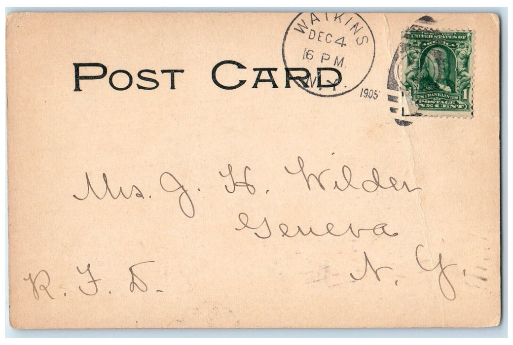 1905 Rainbow Falls Watkins Glen New York NY, Waterfalls Posted Antique Postcard