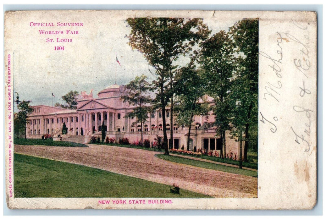 1904 NY State Building St. Louis World's Fair MO Official Souvenir Postcard