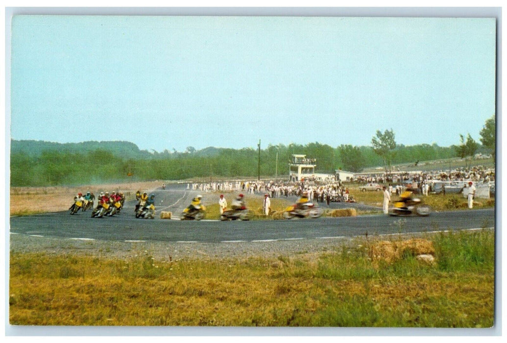 c1950's National Championship Motorcycle Road Races Watkins Glen NY Postcard
