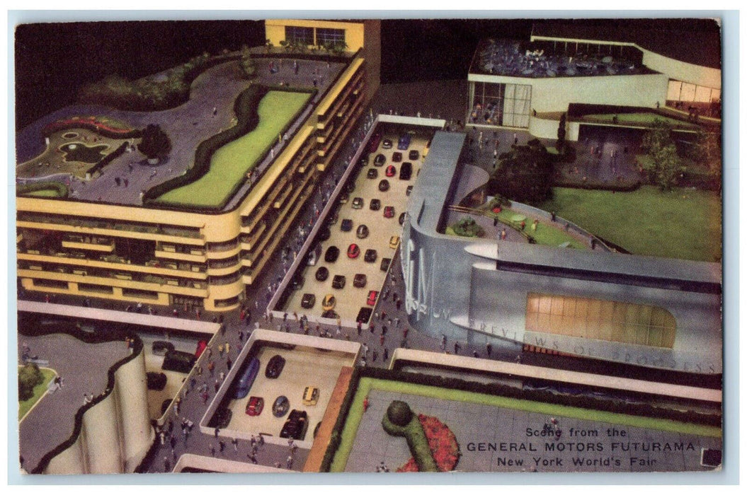 c1950's Scene from the General Motors Futurama New York World's Fair Postcard