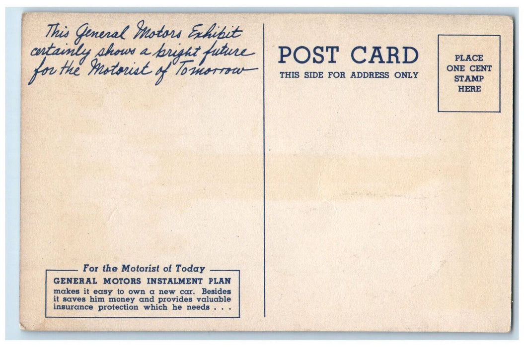 c1950's Scene from the General Motors Futurama New York World's Fair Postcard