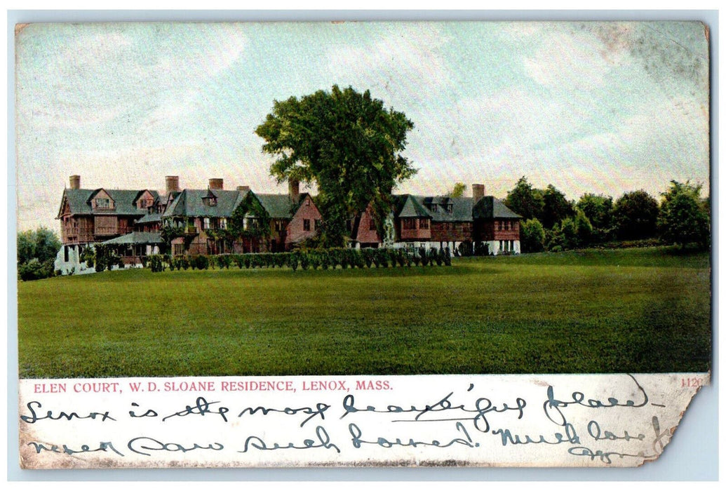 1909 Elen Court W.D. Sloane Residence Lenox Massachusetts MA Postcard