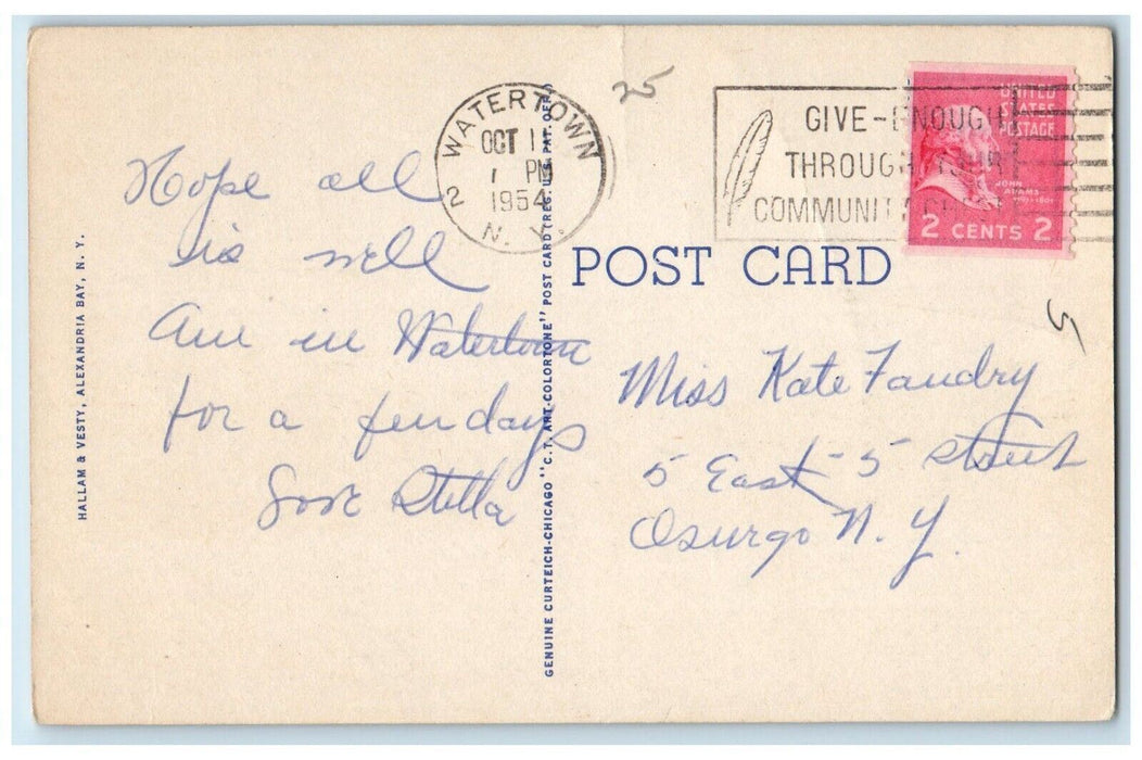 Thousand Island Country Club Canada Steamship Lines Thousand Islands NY Postcard
