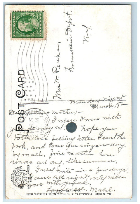 1912 Lightning Splitter near North Attleboro Massachusetts MA Posted Postcard