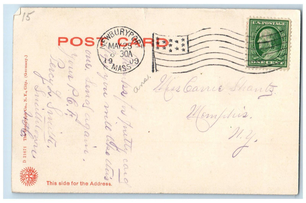1909 Curzon's Mill Newburyport Massachusetts MA Antique Posted Postcard