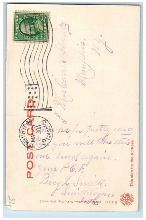 1909 Curzon's Mill Newburyport Massachusetts MA Antique Posted Postcard