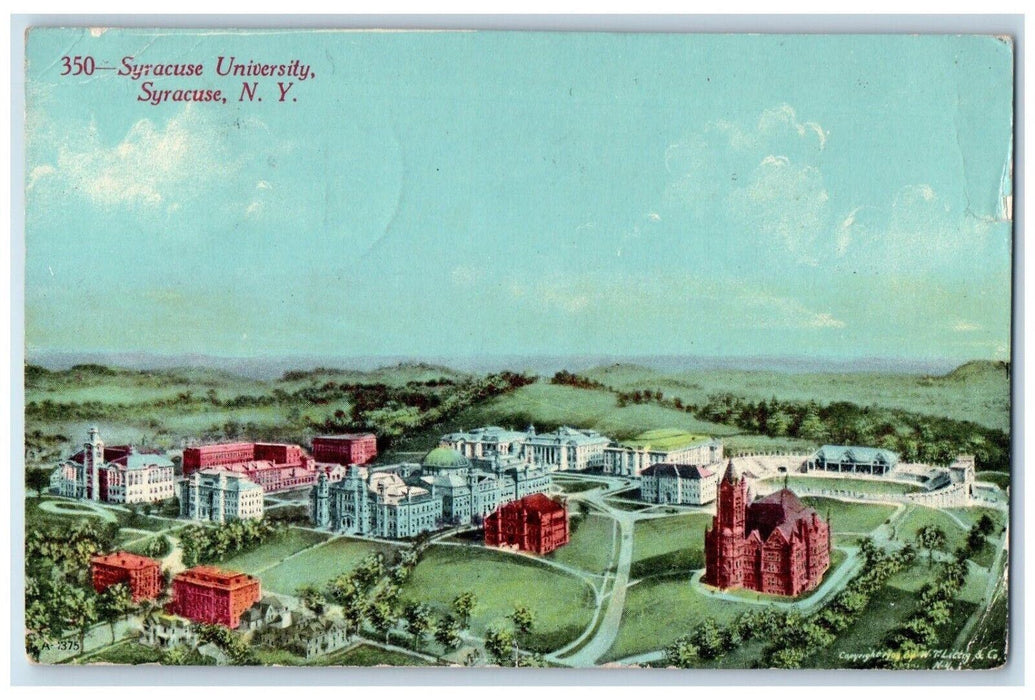 1912 Bird's Eye View Of Syracuse University Syracuse New York NY Posted Postcard
