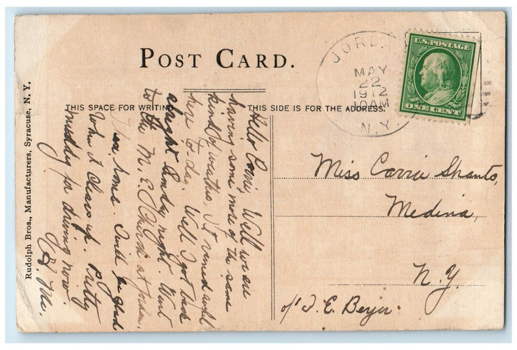 1912 Bird's Eye View Of Syracuse University Syracuse New York NY Posted Postcard