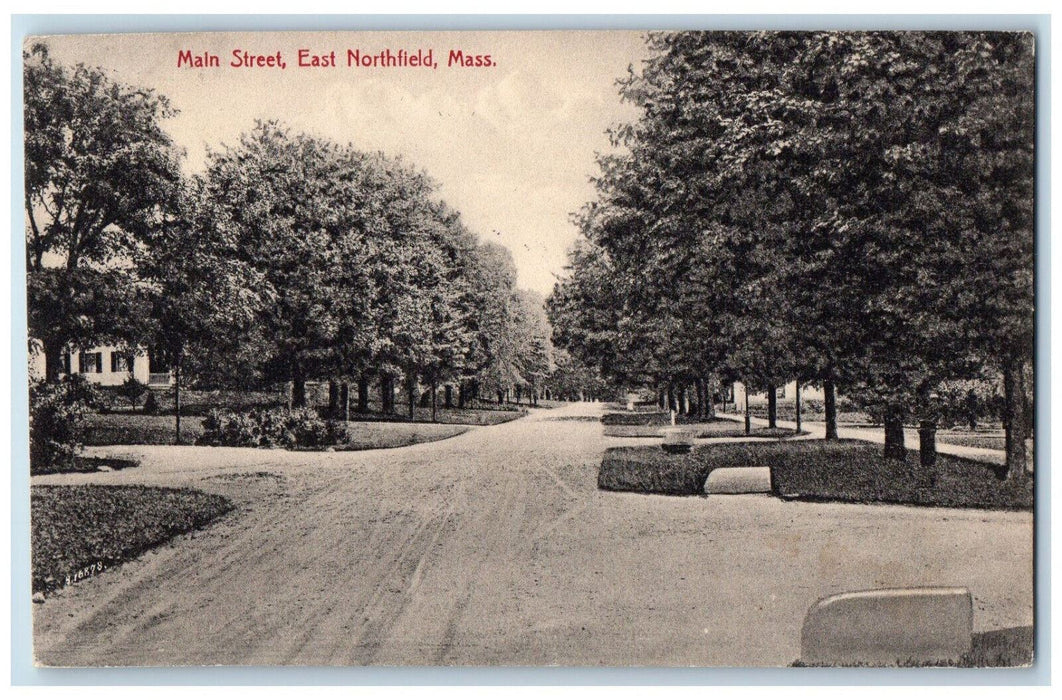 1912 Main Street East Northfield Massachusetts MA Antique Posted Postcard