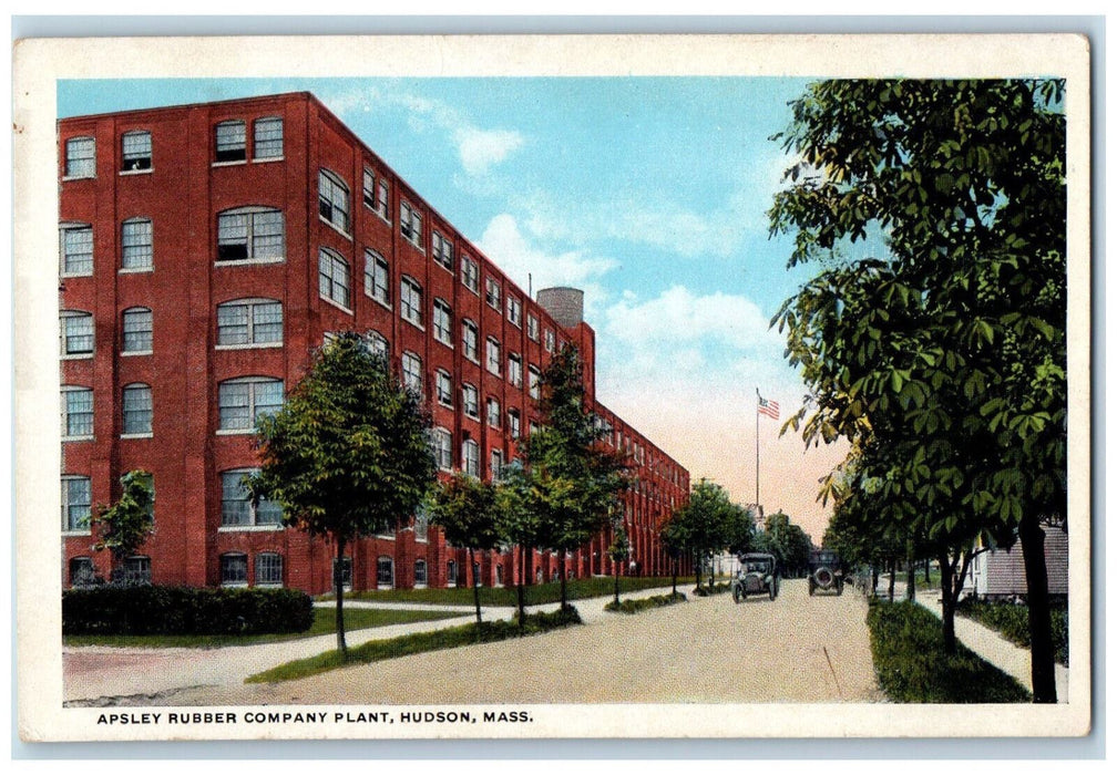 c1920's Apsley Rubber Company Plant Hudson Massachusetts MA Antique Postcard
