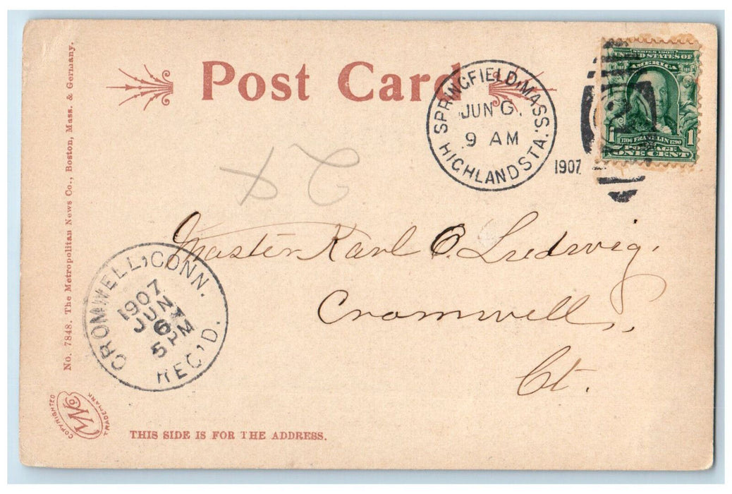 1907 Holyoke Canoe Club Smith's Ferry Holyoke Massachusetts MA Postcard