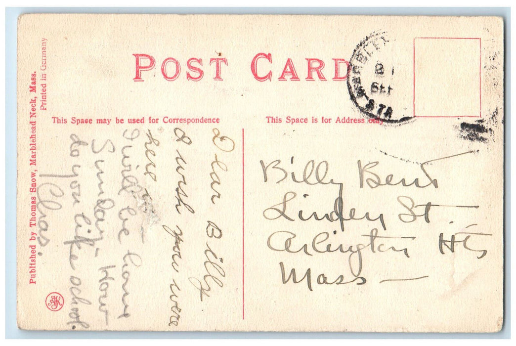 c1910 Ferry Landing & Corinthian Yacht Club Marblehead Massachusetts MA Postcard