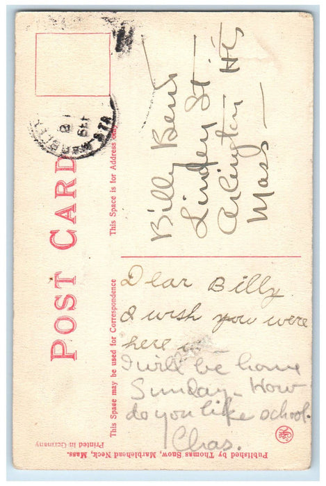 c1910 Ferry Landing & Corinthian Yacht Club Marblehead Massachusetts MA Postcard