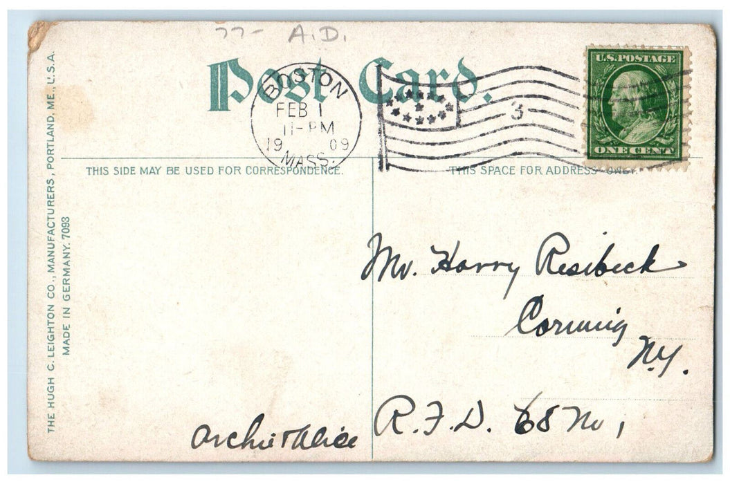 1909 The Boom on Connecticut River Holyoke Massachusetts MA Posted Postcard